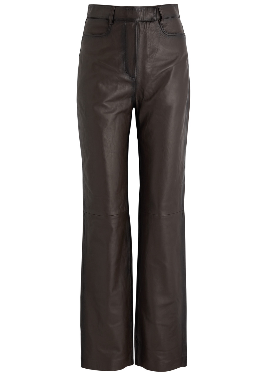 REMAIN BY BIRGER CHRISTENSEN Straight-leg leather trousers