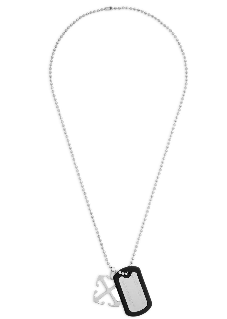 OFF-WHITE Arrows Zip Tie charm necklace | Harvey Nichols