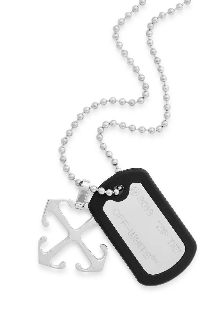 OFF-WHITE Arrows Zip Tie charm necklace | Harvey Nichols