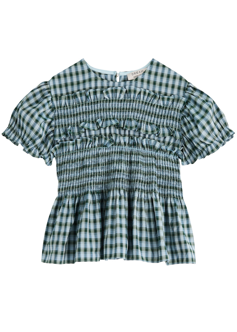 人気【Sister Jane】DREAM Arabella チェック フリル バッグ 青 SISTER JANE Arabella checked woven top | Harvey Nichols