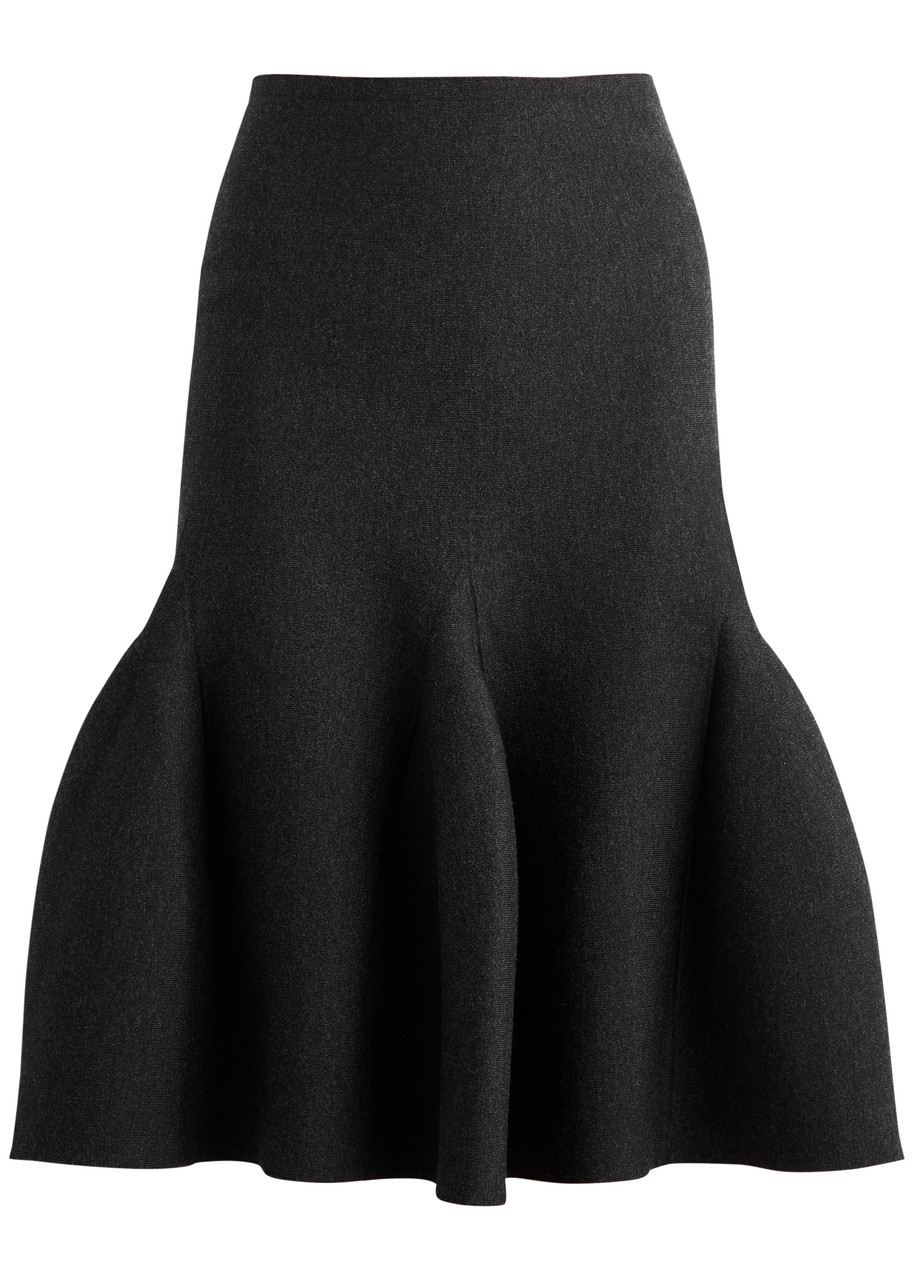 ALAÏA Flared wool-blend skirt | Harvey Nichols