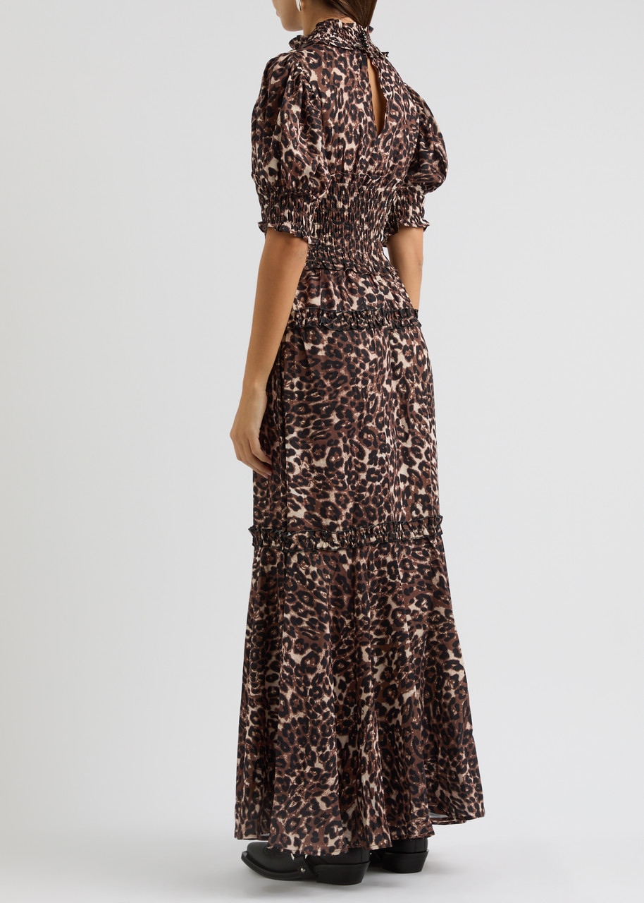 SISTER JANE Lise leopard-print woven midi dress | Harvey Nichols SISTER JANE Lise leopard-print woven midi dress | Harvey Nichols