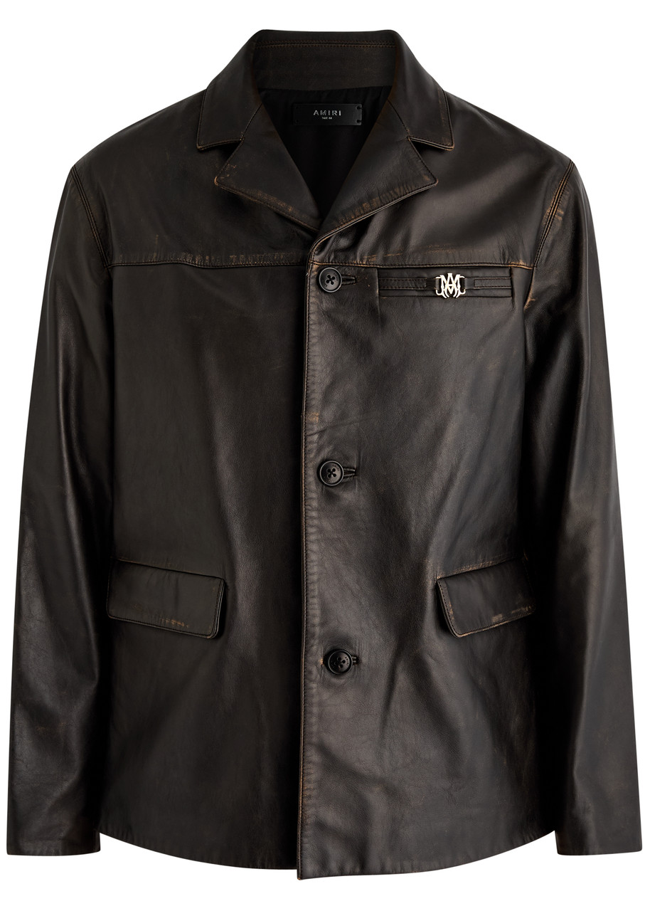 AMIRI Tumbled leather jacket | Harvey Nichols