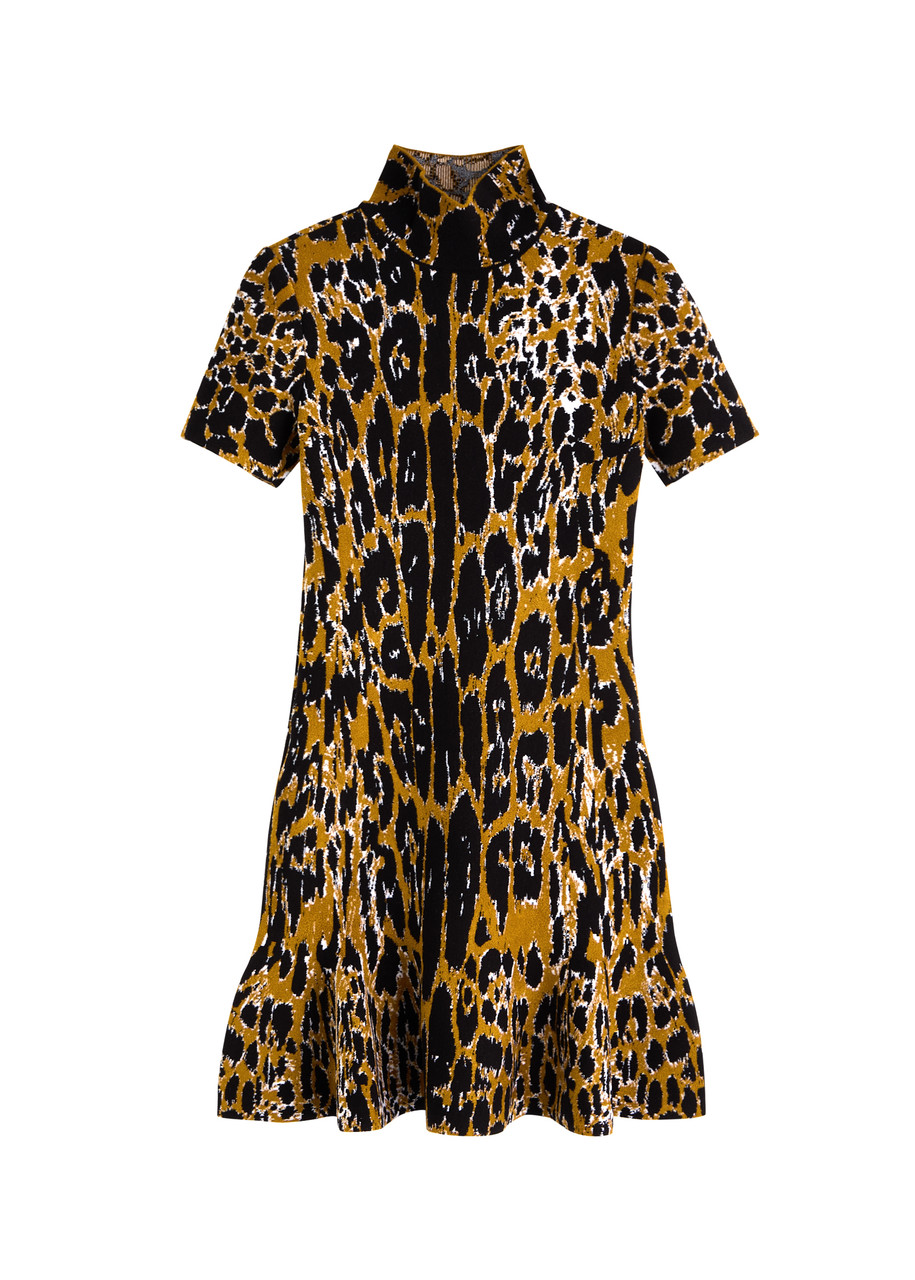 ALAA Leopard knitted mini dress | Harvey Nichols