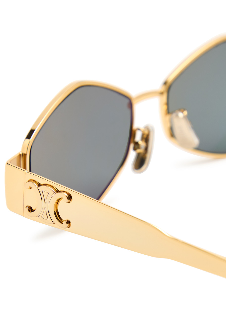 CELINE Triomphe hexagonal-frame sunglasses | Harvey Nichols