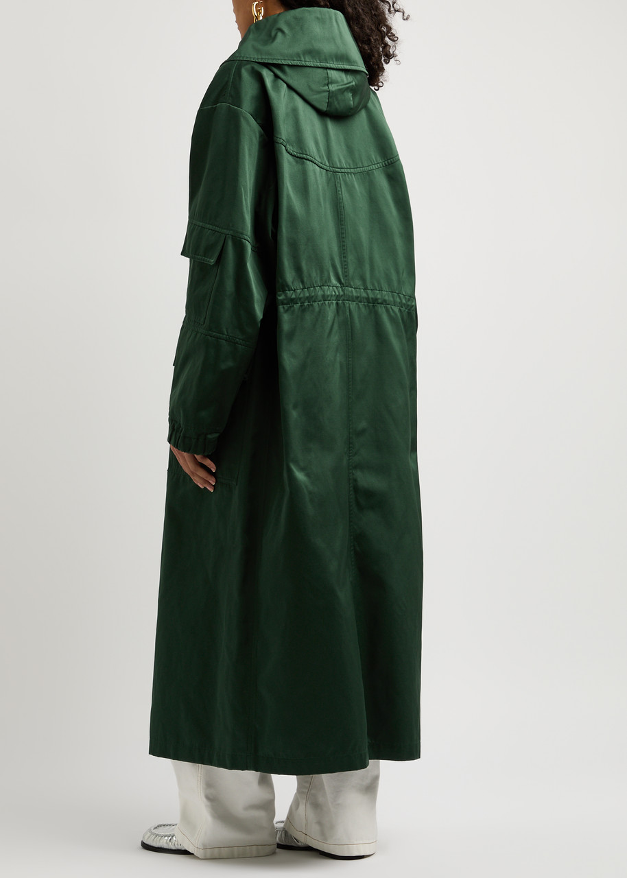 DRIES VAN NOTEN Remko hooded satin coat | Harvey Nichols