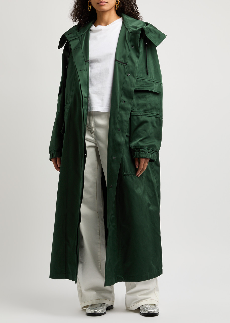 DRIES VAN NOTEN Remko hooded satin coat | Harvey Nichols