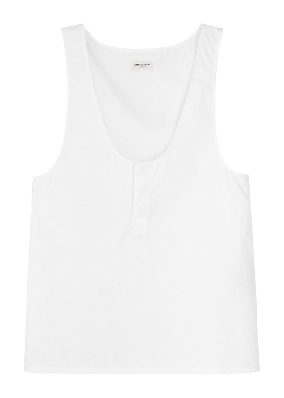 SAINT LAURENT Cotton-poplin tank | Harvey Nichols