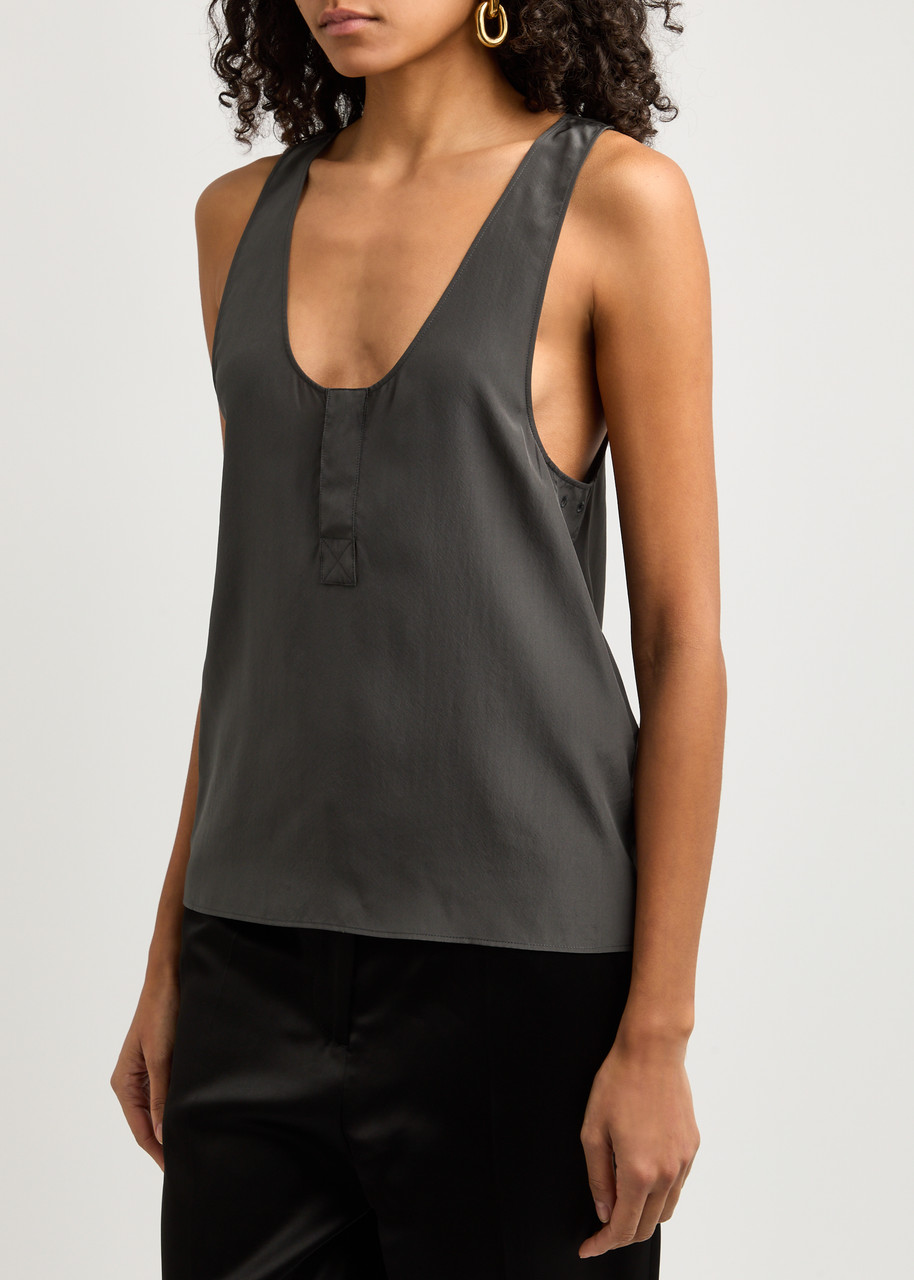 SAINT LAURENT Silk tank | Harvey Nichols