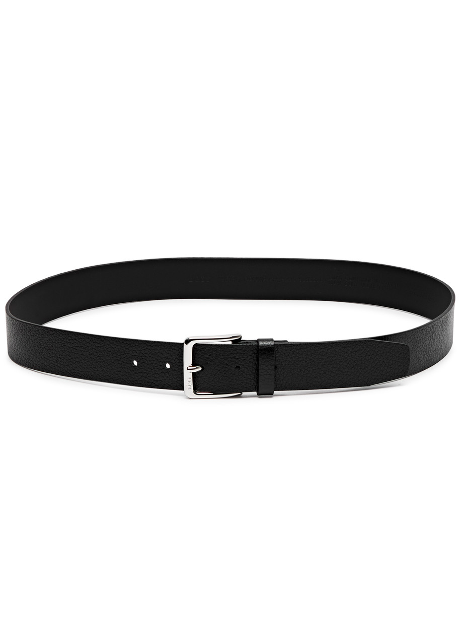 boss black leather belt