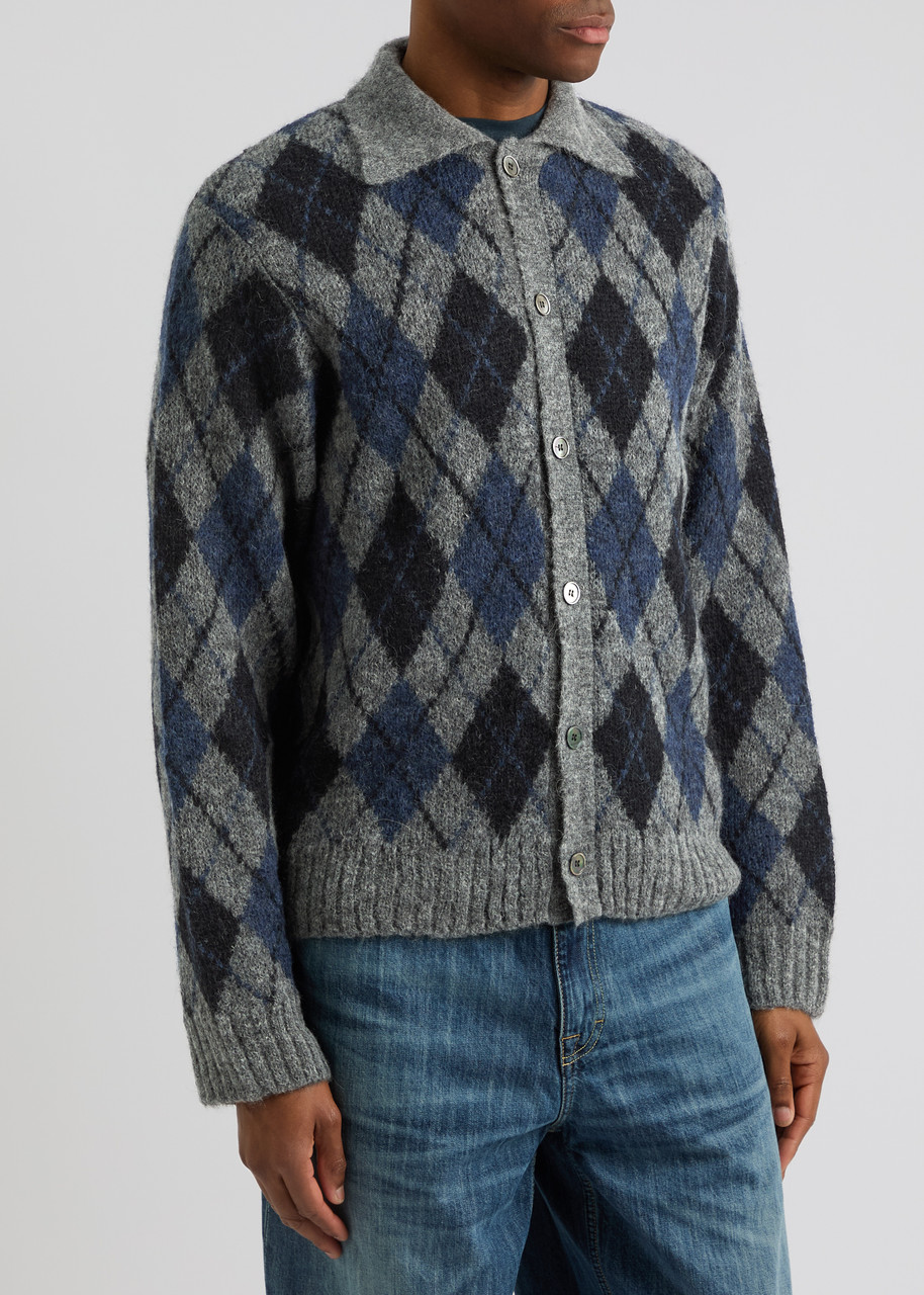 OUR LEGACY Evening Argyle alpaca-blend cardigan | Harvey Nichols