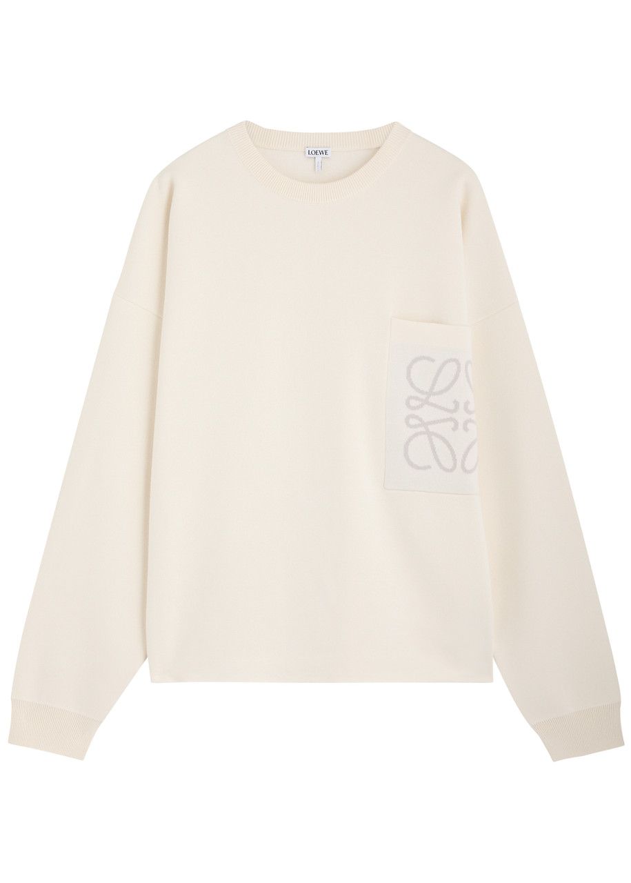 LOEWE Anagram-intarsia cotton-blend jumper | Harvey Nichols