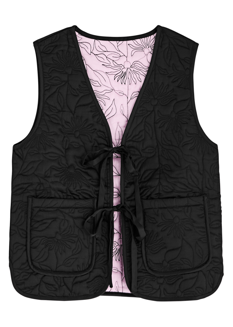 DAMSON MADDER Arte reversible embroidered satin gilet | Harvey Nichols