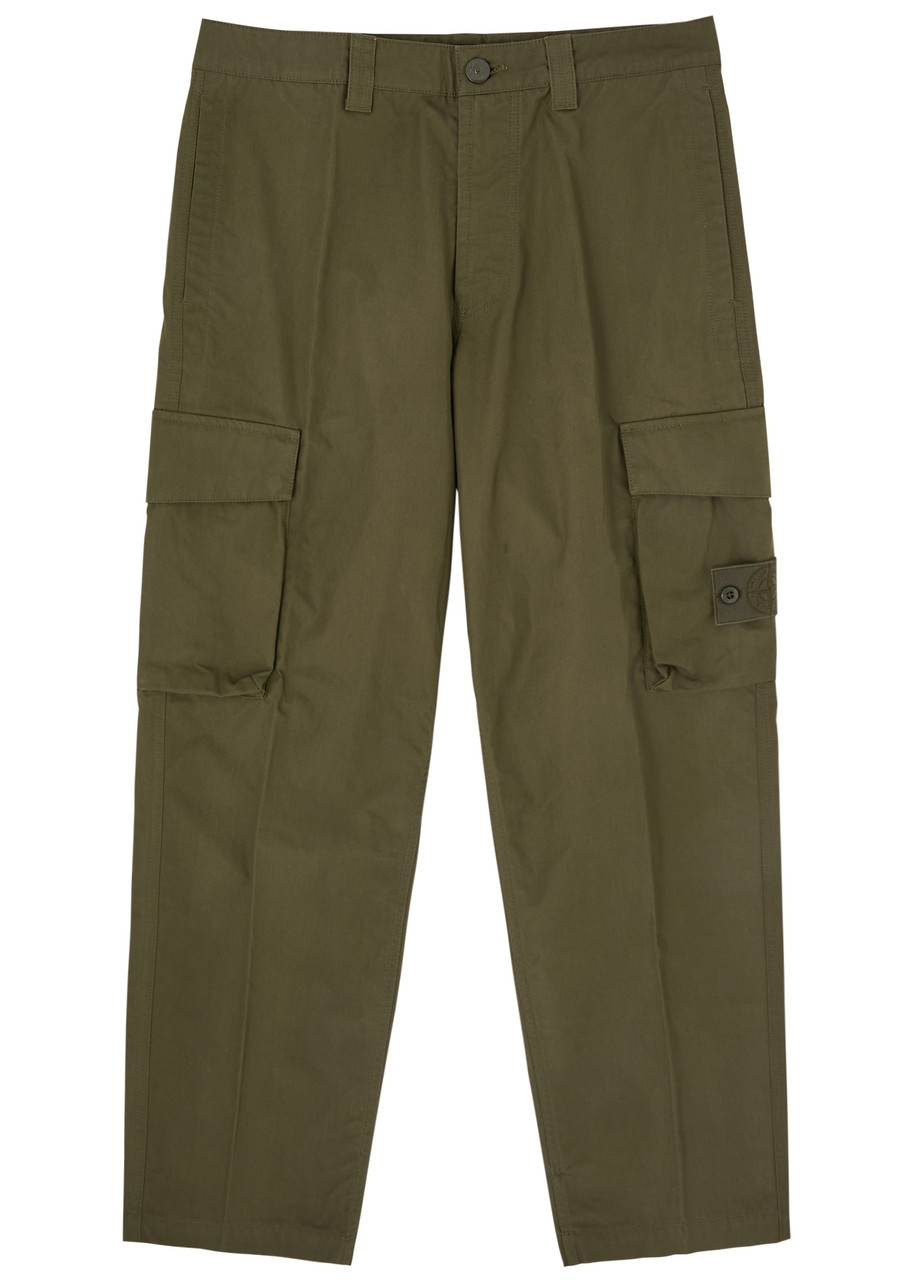 STONE ISLAND Ghost cotton-canvas cargo trousers | Harvey Nichols