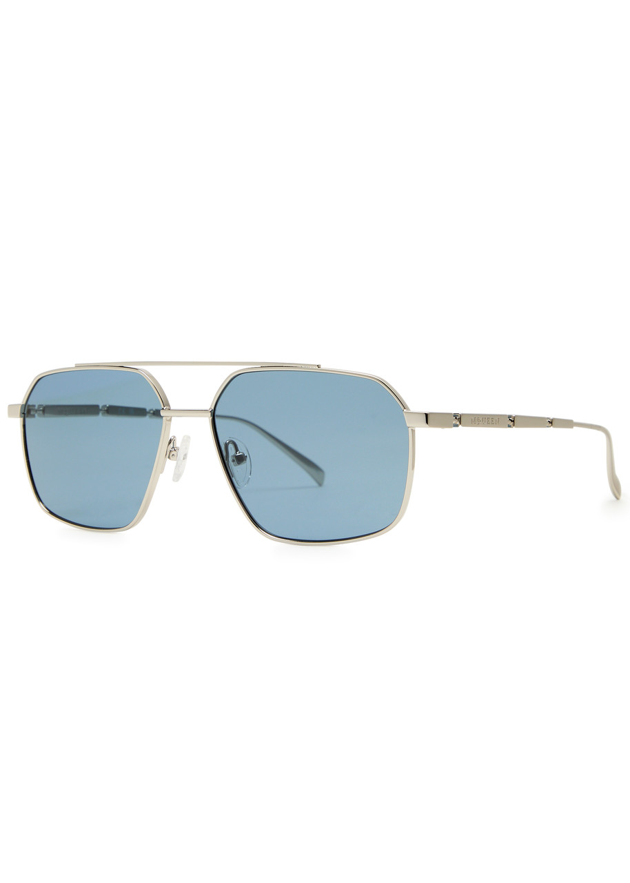 Alexander McQueen★素敵!Aviator Sunglasses Blue Reflective ALEXANDER MCQUEEN Aviator-style sunglasses | Harvey Nichols