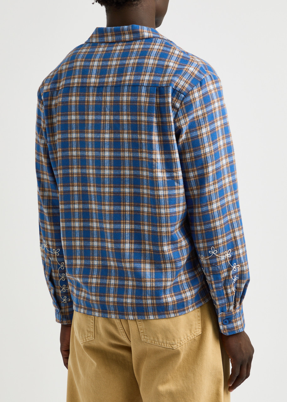 CHERRY LOS ANGELES Logo-embroidered checked flannel shirt | Harvey