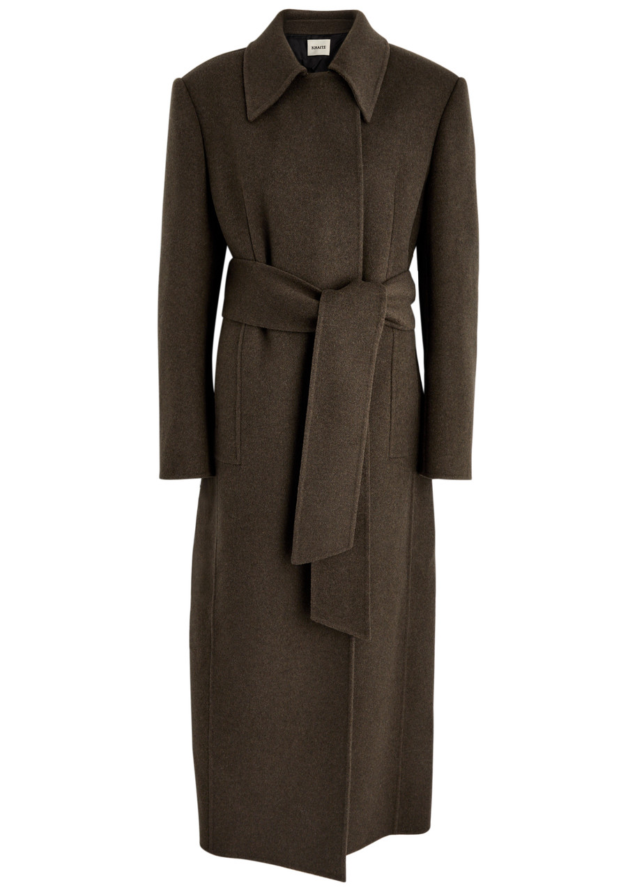 KHAITE Lea belted wool coat | Harvey Nichols
