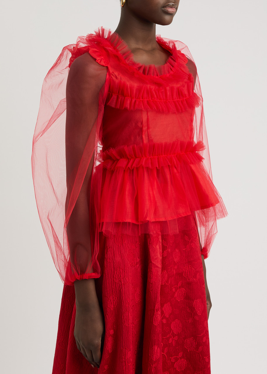 【英国発Sister Jane】Palace ruffled tulle top ラウンドネック SISTER JANE Palace ruffled tulle top | Harvey Nichols