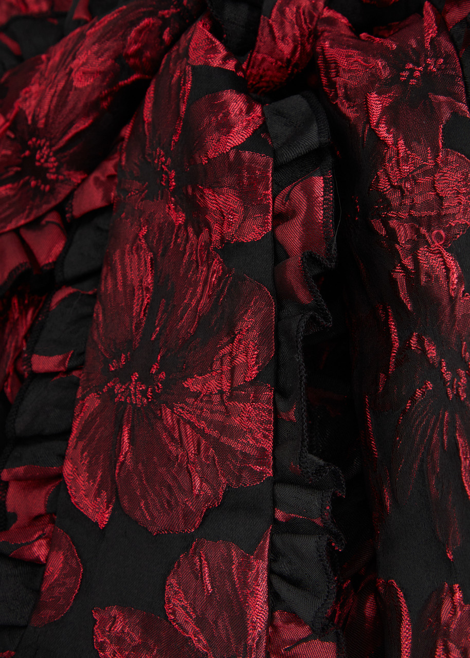 【英国発Sister Jane】Fantasy floral-jacquard satin dress SISTER JANE Fantasy floral-jacquard satin midi dress