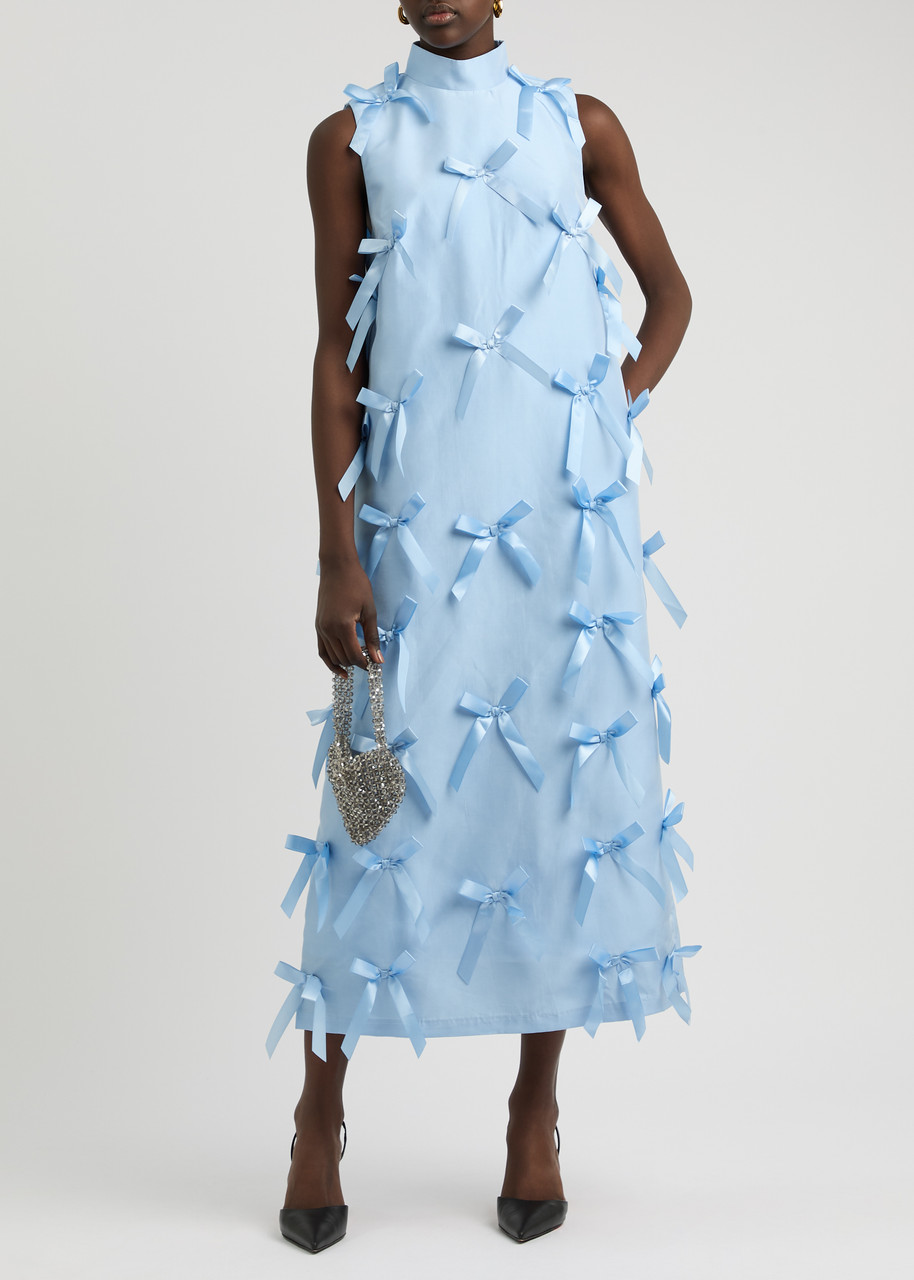 【英国発Sister Jane】Clara bow-embellished taffeta dress Sister Jane Clara Bow-embellished Taffeta Mini Dress Pink