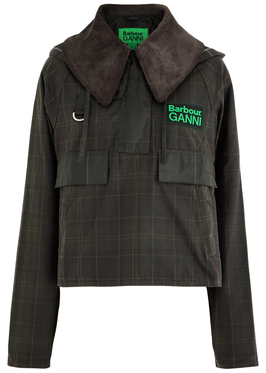 ジャケット Ganni SS25 GANNI Jackets (F8880 859) Barbour X Ganni checked hooded waxed cotton jacket 10-UK10-S