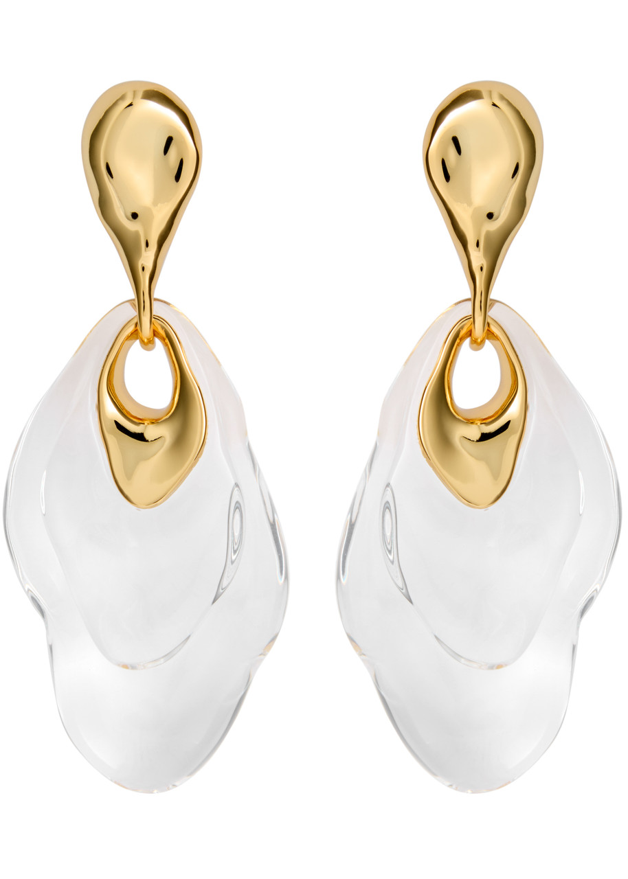 ALEXIS BITTAR Liquid Lucite 14kt gold-plated drop earrings