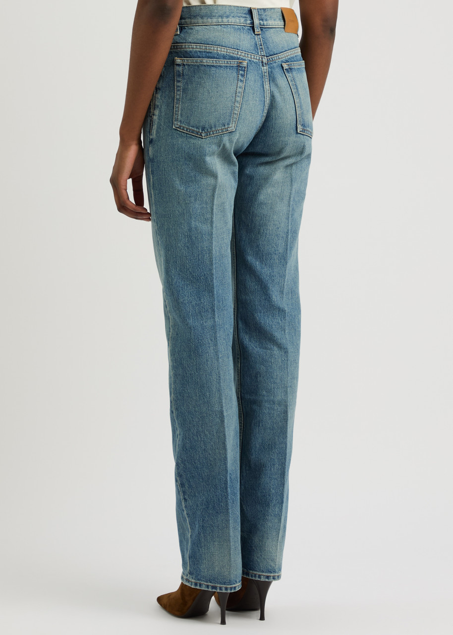 SAINT LAURENT Faded straight-leg jeans | Harvey Nichols
