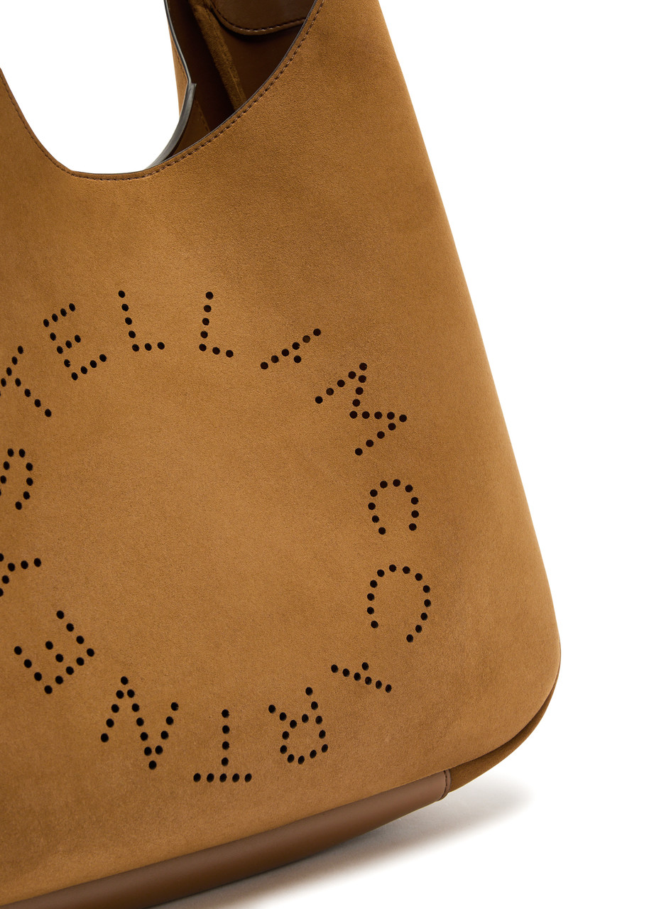 【Stella McCartney】 Logo faux suede shoulder bag STELLA MCCARTNEY Stella Logo faux suede shoulder bag