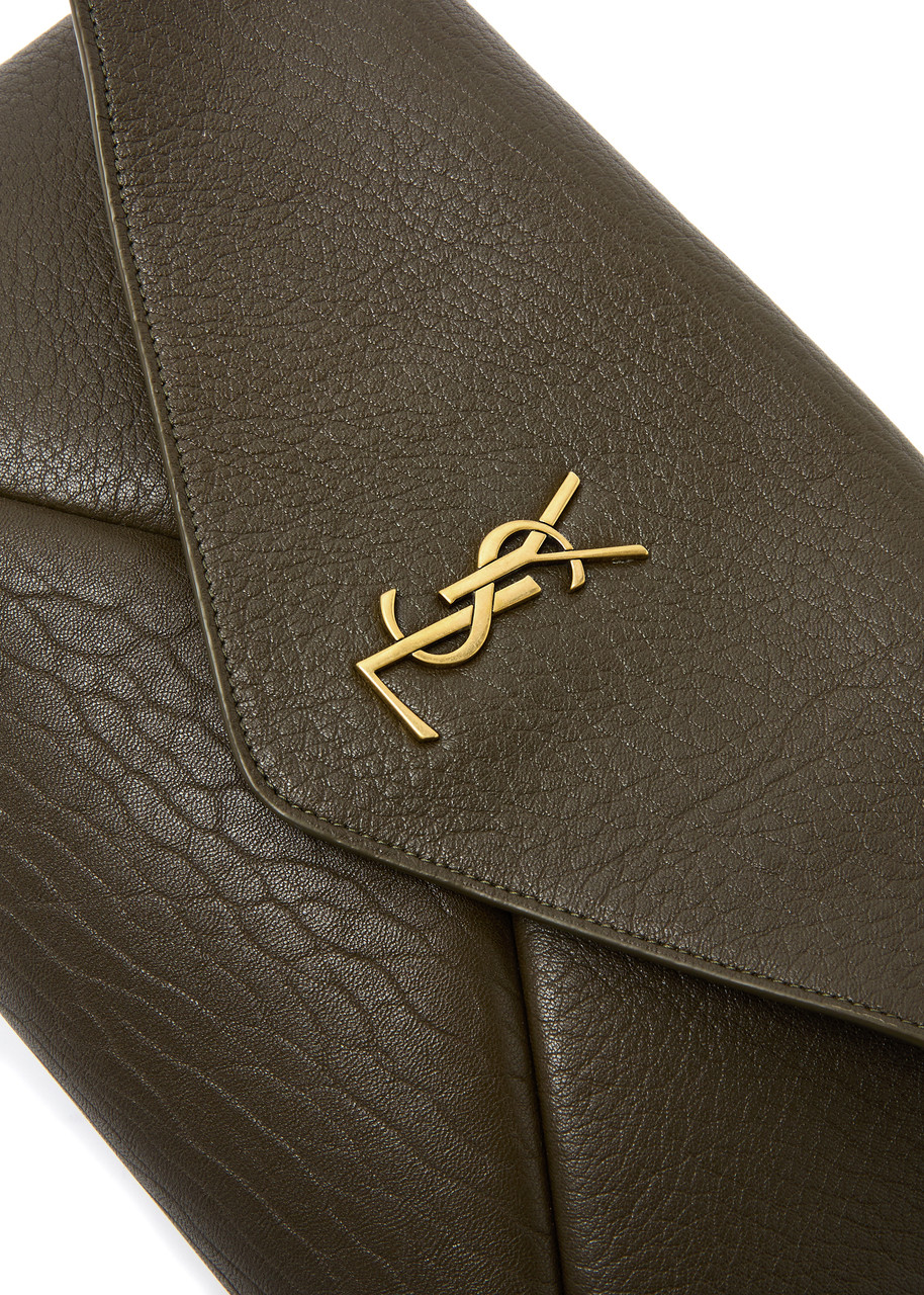 SAINT LAURENT Cassandre large grained leather pouch | Harvey Nichols