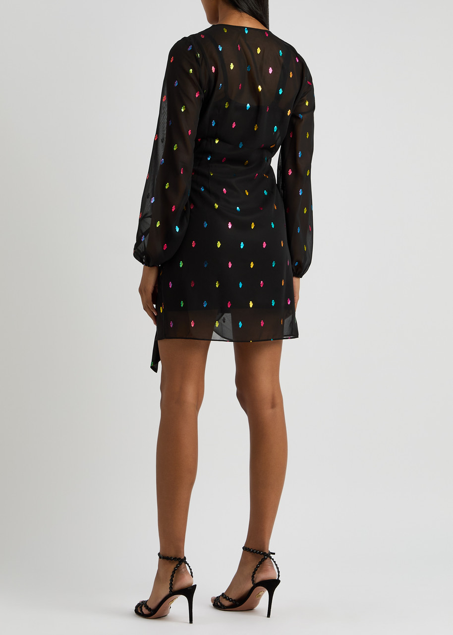 NEVER FULLY DRESSED Vienna printed chiffon mini wrap dress