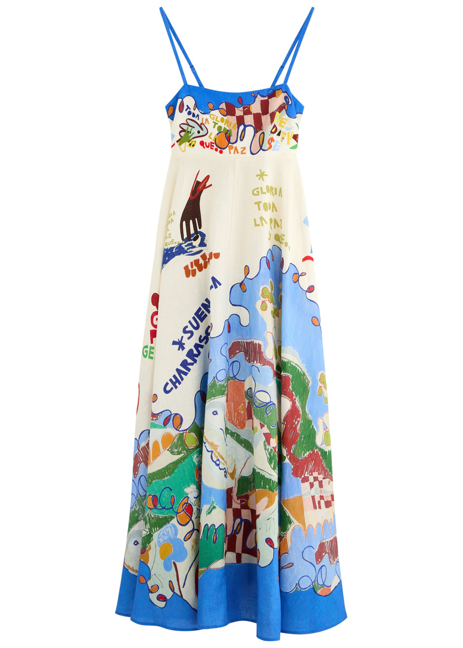 【nal】エイミーイストワール ALEMAIS Nadia printed flax maxi dress | Harvey Nichols