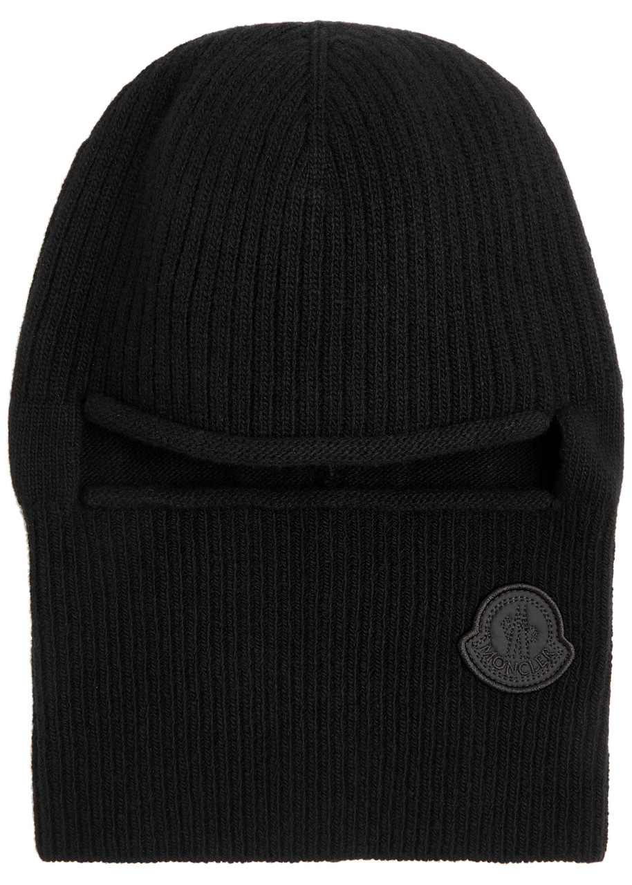 MONCLER Logo ribbed wool-blend balaclava | Harvey Nichols