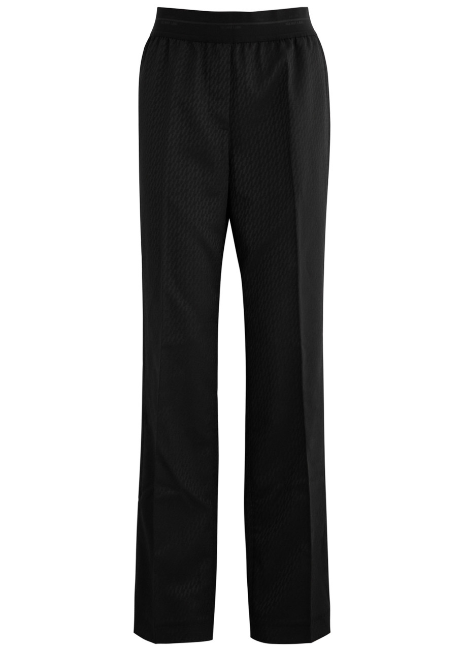 HELMUT LANG Car logo-jacquard straight-leg woven trousers | Harvey