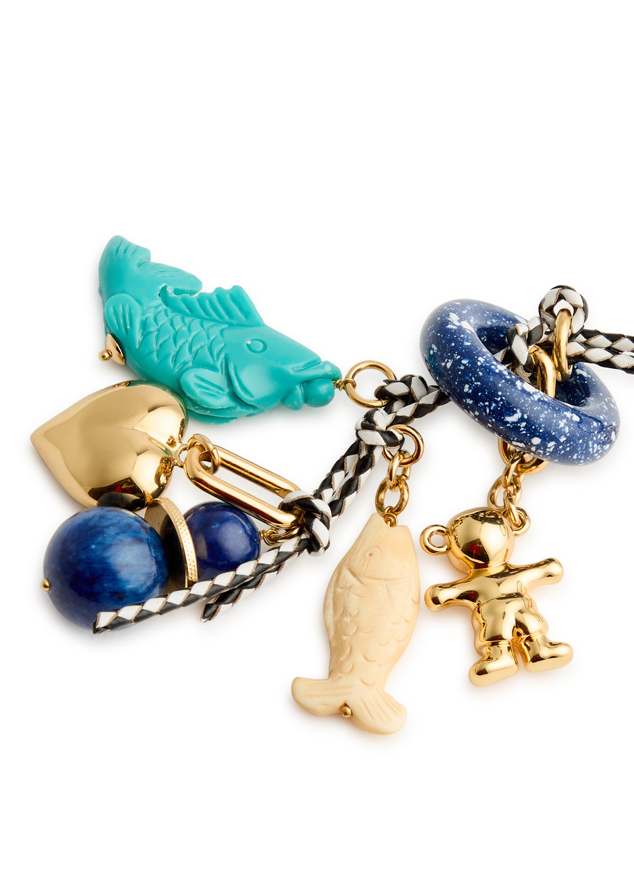 アクセサリー TIMELESS PEARLY / Charm Pierce TIMELESS PEARLY Charm-embellished 24kt gold-plated keyring