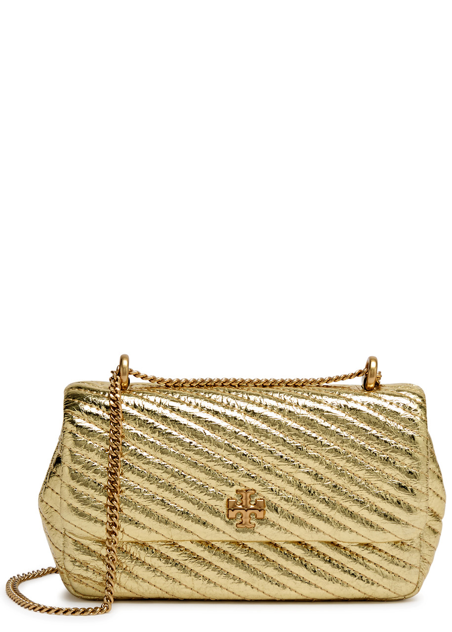TORY BURCH Kira Moto mini metallic leather shoulder bag Harvey