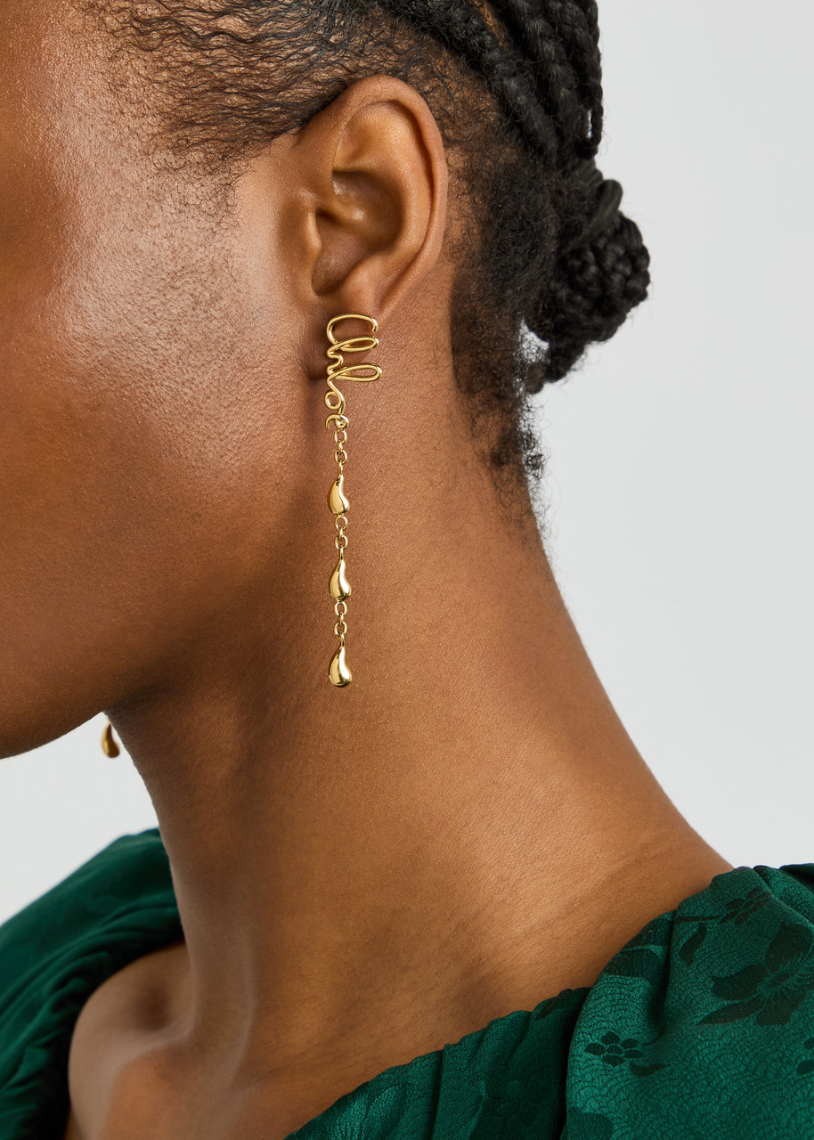 ピアス Chloe Chloe iconic dangling earrings CHLOE Iconic logo drop earrings | Harvey Nichols