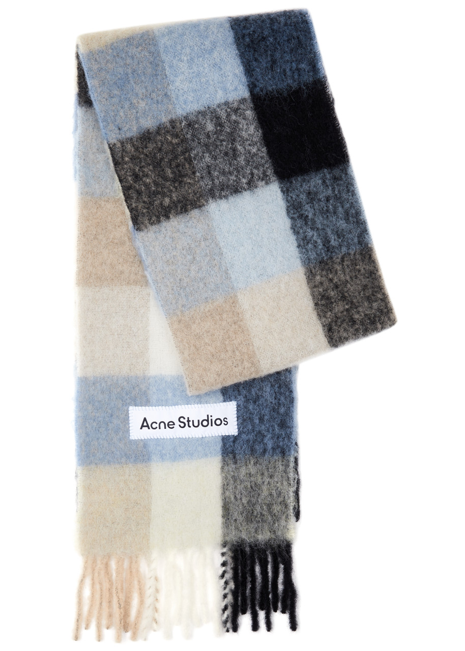 ACNE STUDIOS Valley checked alpaca-blend scarf | Harvey Nichols