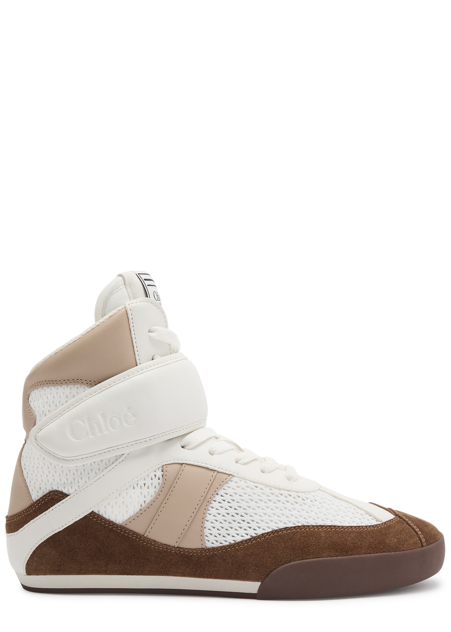 CHLOE Kick panelled mesh hi-top sneakers | Harvey Nichols