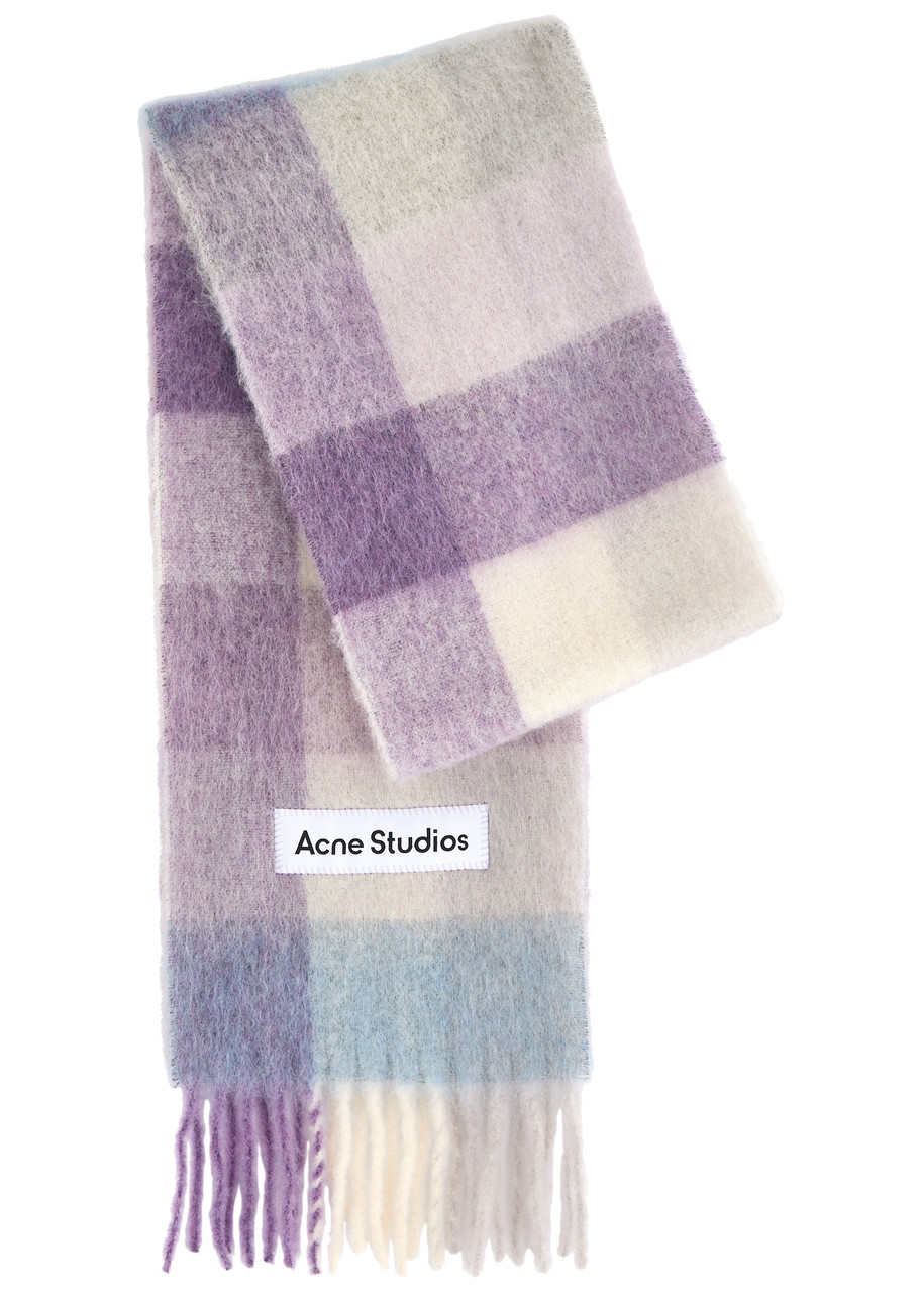 ACNE STUDIOS Valley checked alpaca-blend scarf | Harvey Nichols