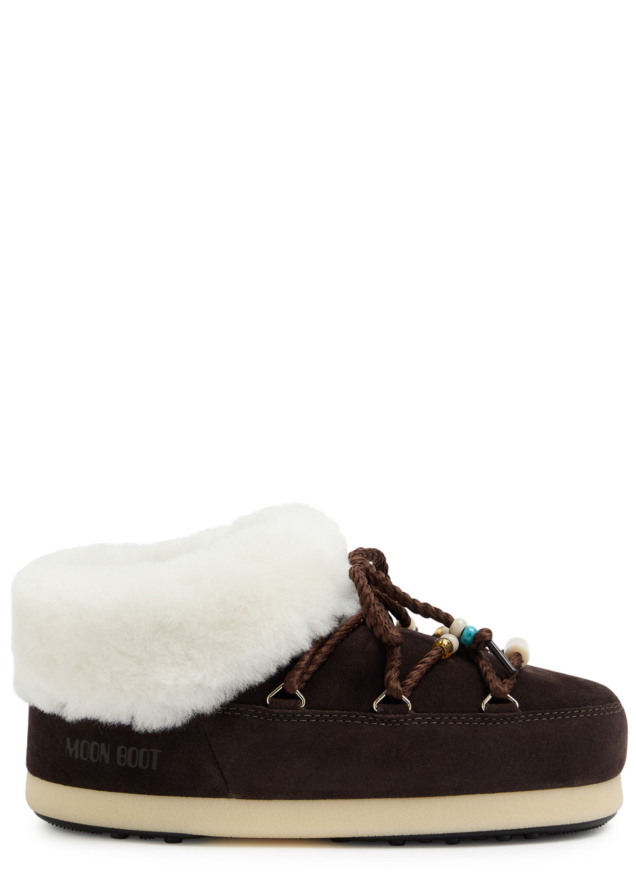 ショートブーツ・ブーティ MOON BOOT FW25 Brown suede EVX slip ons (1470040 NN13) ショートブーツ・ブーティ MOON BOOT FW25 Brown suede EVX slip