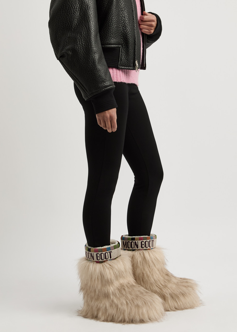 ブーツその他 MOON BOOT Icon Yeti Boots Beige MOON BOOT Icon Yeti faux-fur snow boots | Harvey Nichols