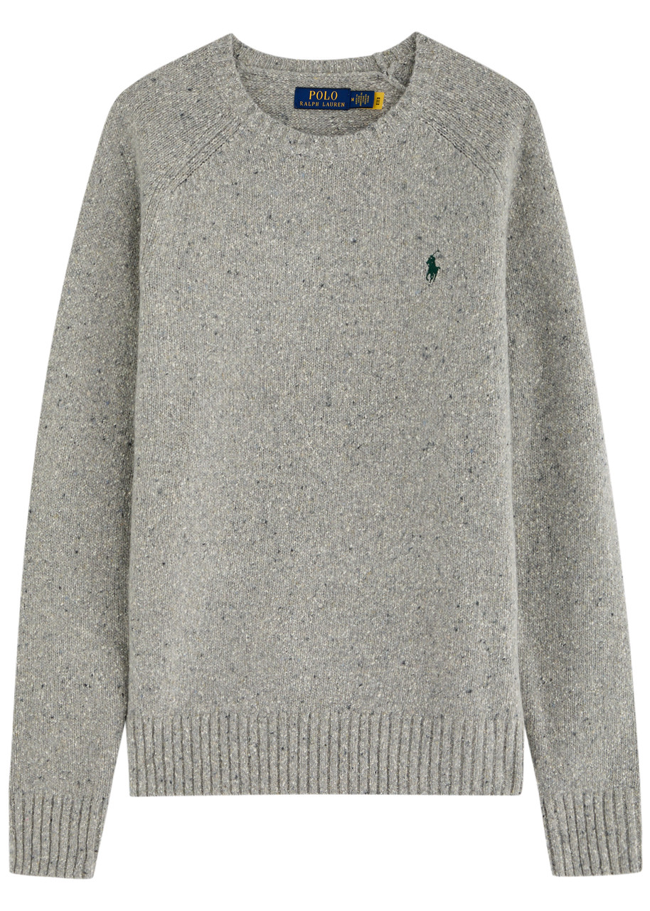 POLO RALPH LAUREN Logo-embroidered wool-blend jumper | Harvey Nichols