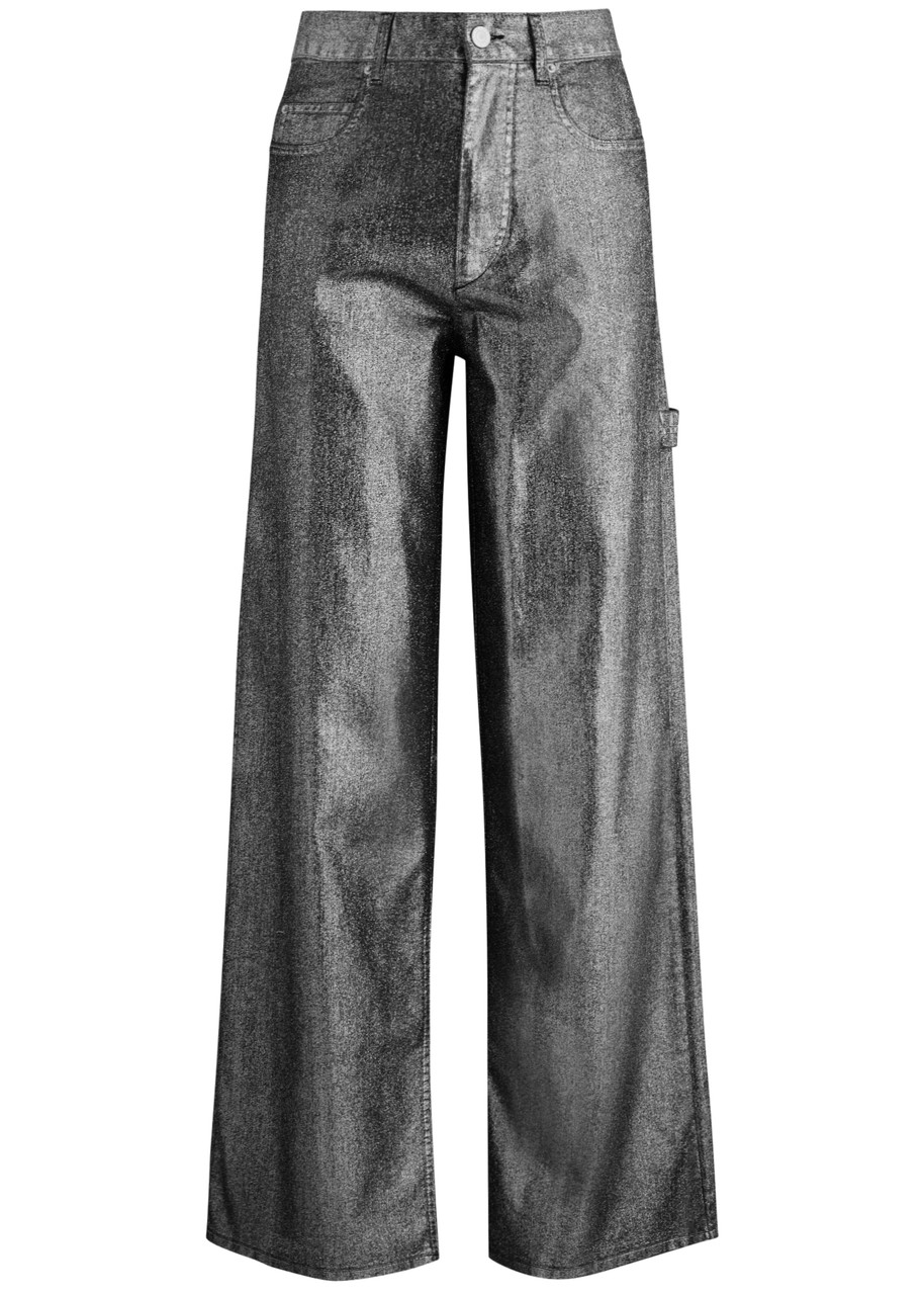 ISABEL MARANT ÉTOILE Cover metallic wide-leg jeans | Harvey Nichols