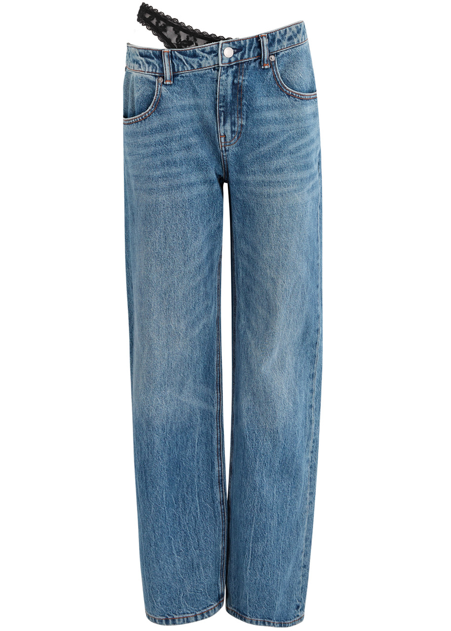 パンツ BIO JEANS WITH UNDERWEAR M ALEXANDERWANG.T Underwear-effect straight-leg jeans | Harvey Nichols