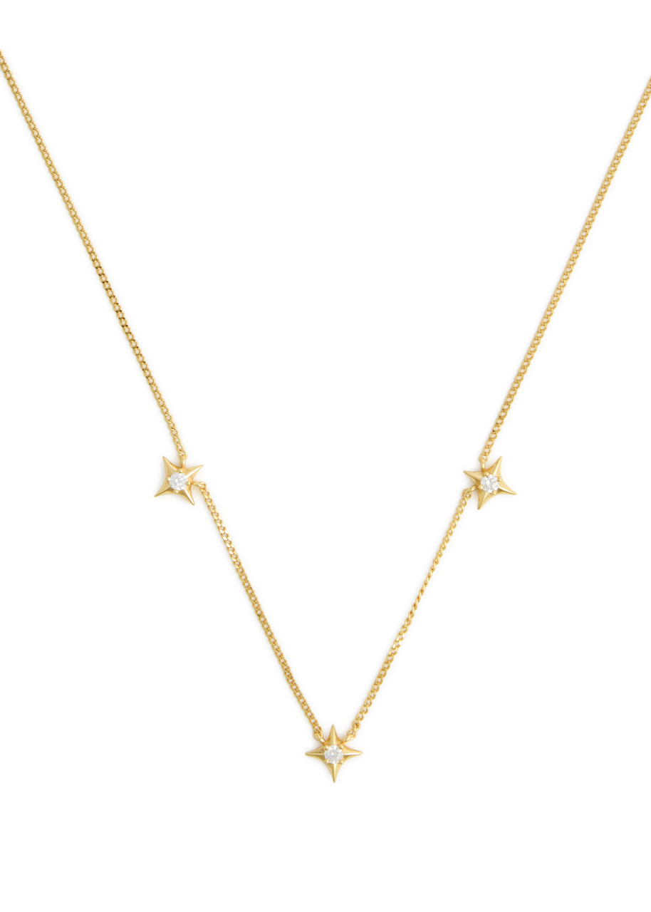 ASTRID & MIYU Cosmic Star 18kt gold-plated necklace | Harvey Nichols