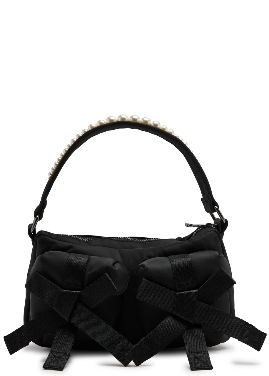 【Simone Rocha】ユーティリティ ボウ パールショルダーバッグ SIMONE ROCHA Utility Bow faux pearl-embellished shell