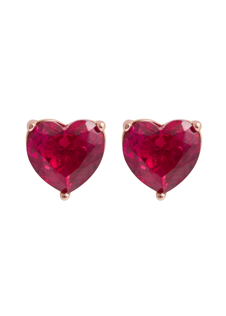KATE SPADE NEW YORK My Love heart crystal-embellished stud