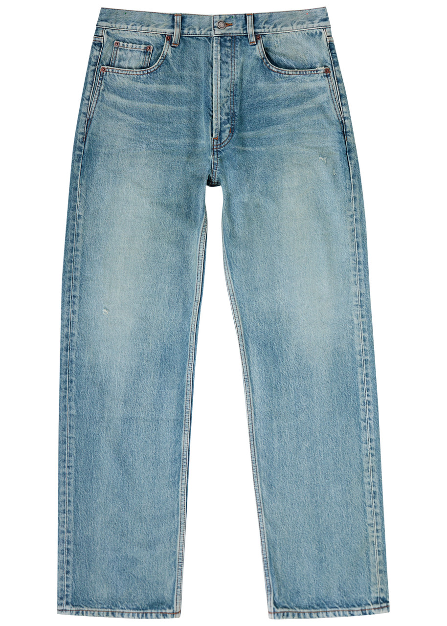 SAINT LAURENT Distressed straight-leg jeans | Harvey Nichols
