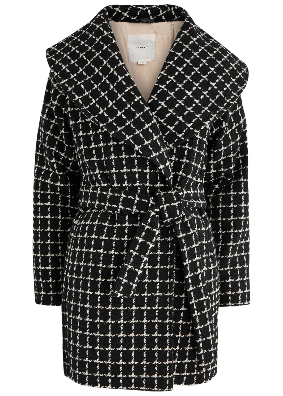 VARLEY Milla checked wool-blend wrap jacket | Harvey Nichols