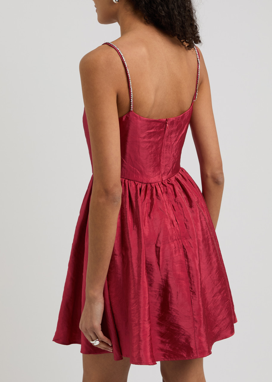 【英国発Sister Jane】Rene crystal-embellished mini dress SISTER JANE Rene crystal-embellished satin mini dress
